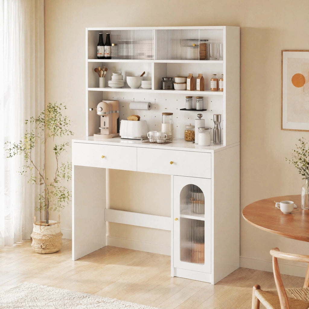 ARMADIO CUCINA 120x45x180 cm Bianco in MDF con piano di lavoro
