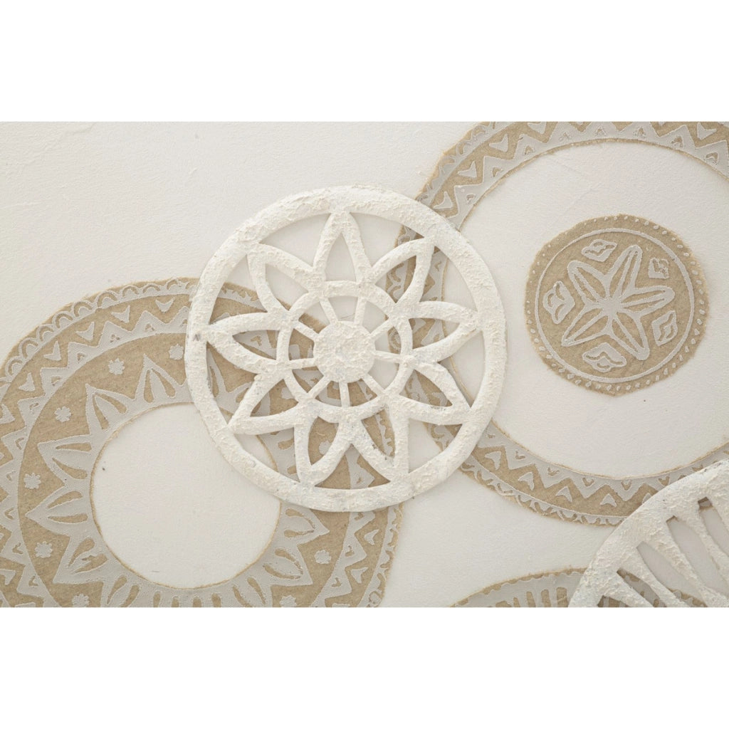 Stampa su Tela Cerchi 34, Marrone, Legno, 80x2,8x100 cm