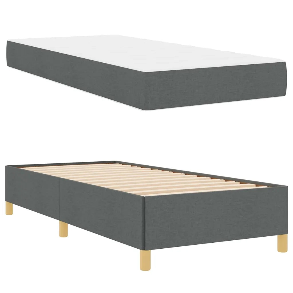 Struttura del letto Grigio scuro 90 x 190 cm Tessuto