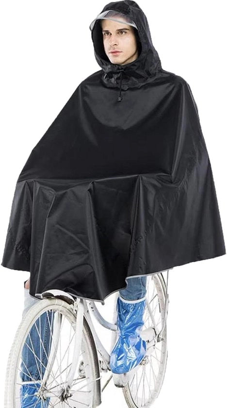 Cappuccio acquaplanato per bicicletta - Cappotto multifunzionale per pioggia - Nero