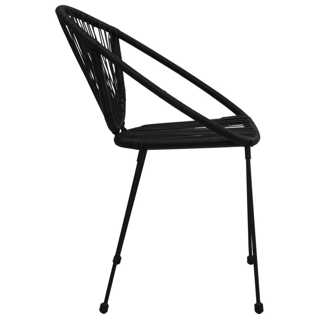 Set da Pranzo da Giardino 3 pz in Rattan PVC Nero 3060219