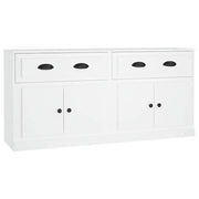 Credenze 2 pz | Madia | Buffet da pranzo | Armadio da pranzo Bianche in Legno Multistrato