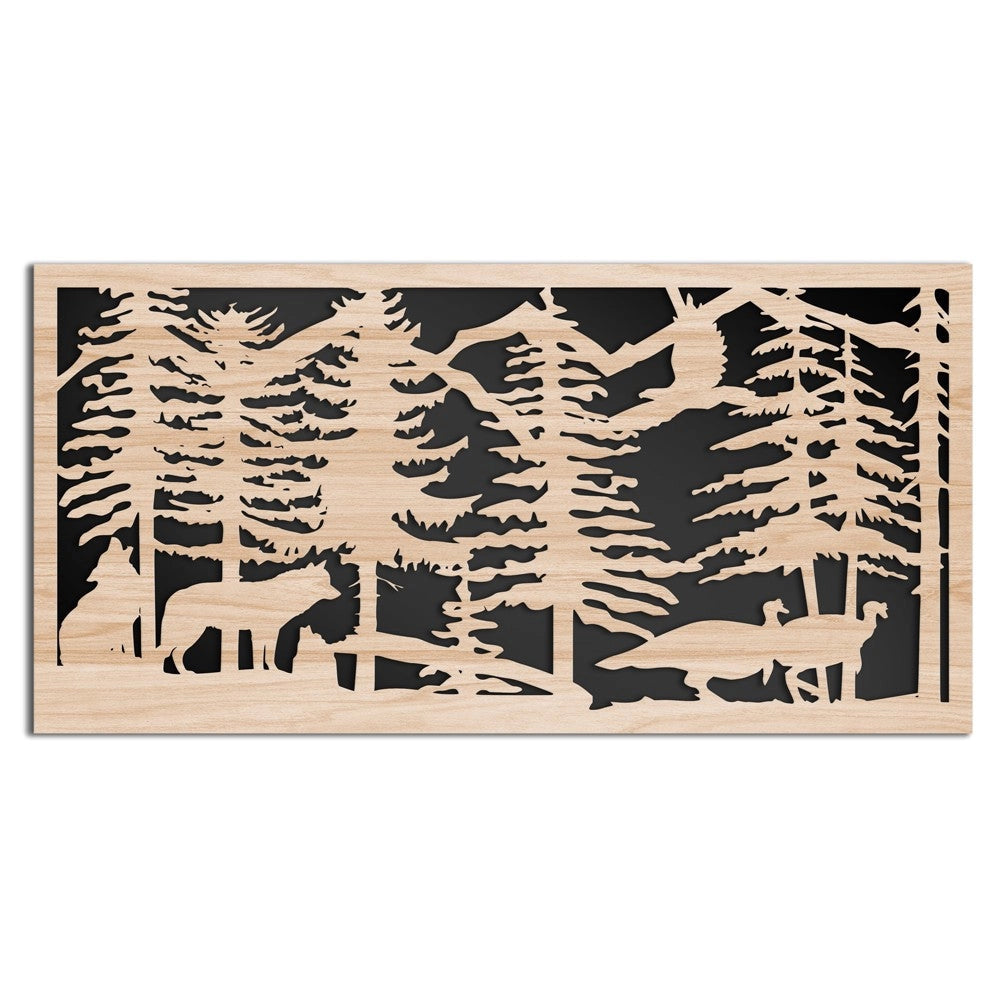 MOUNTAIN - Quadro arredo LASERCUT composito Legno e PVC Misura: 50x100 cm
