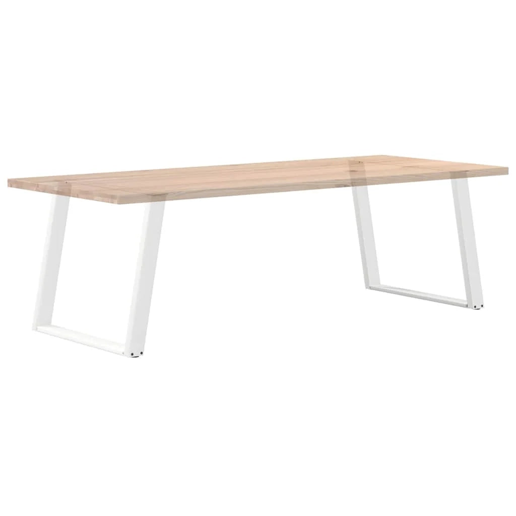 Set di 2 gambe per tavolo da pranzo dal design moderno a forma di U 100 x 73 cm con guide regolabili in acciaio bianco 02_0057085