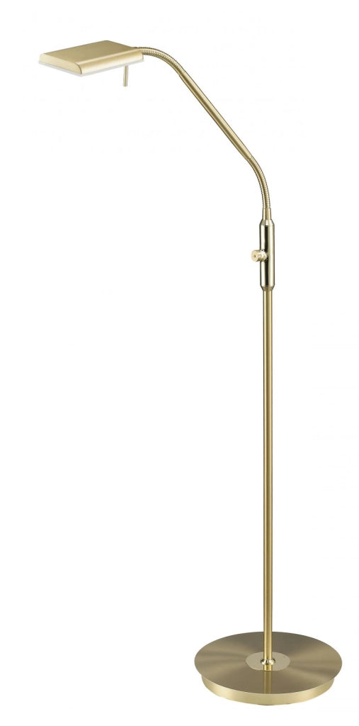 BERGAMO PIANTANA LED OTTONE SATINATO FLESSIBILE TOCUH DIMMER H. 135CM  3000K 1100LM 12W