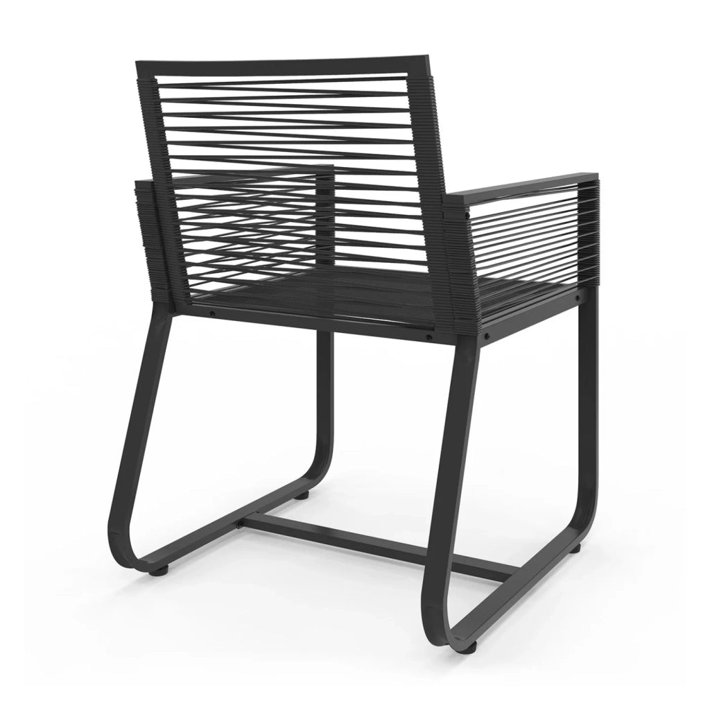 IDMarket - Set di 2 poltrone da giardino ODESSA in metallo e corda nera