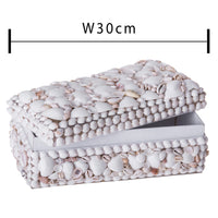 Set 2 Scatole Rett Decori Conchiglie 30 cm