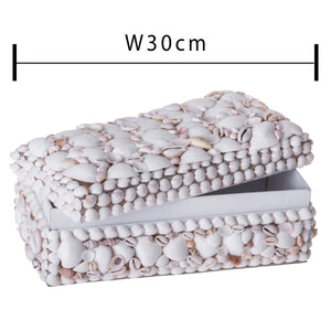 Set 2 Scatole Rett Decori Conchiglie 30 cm