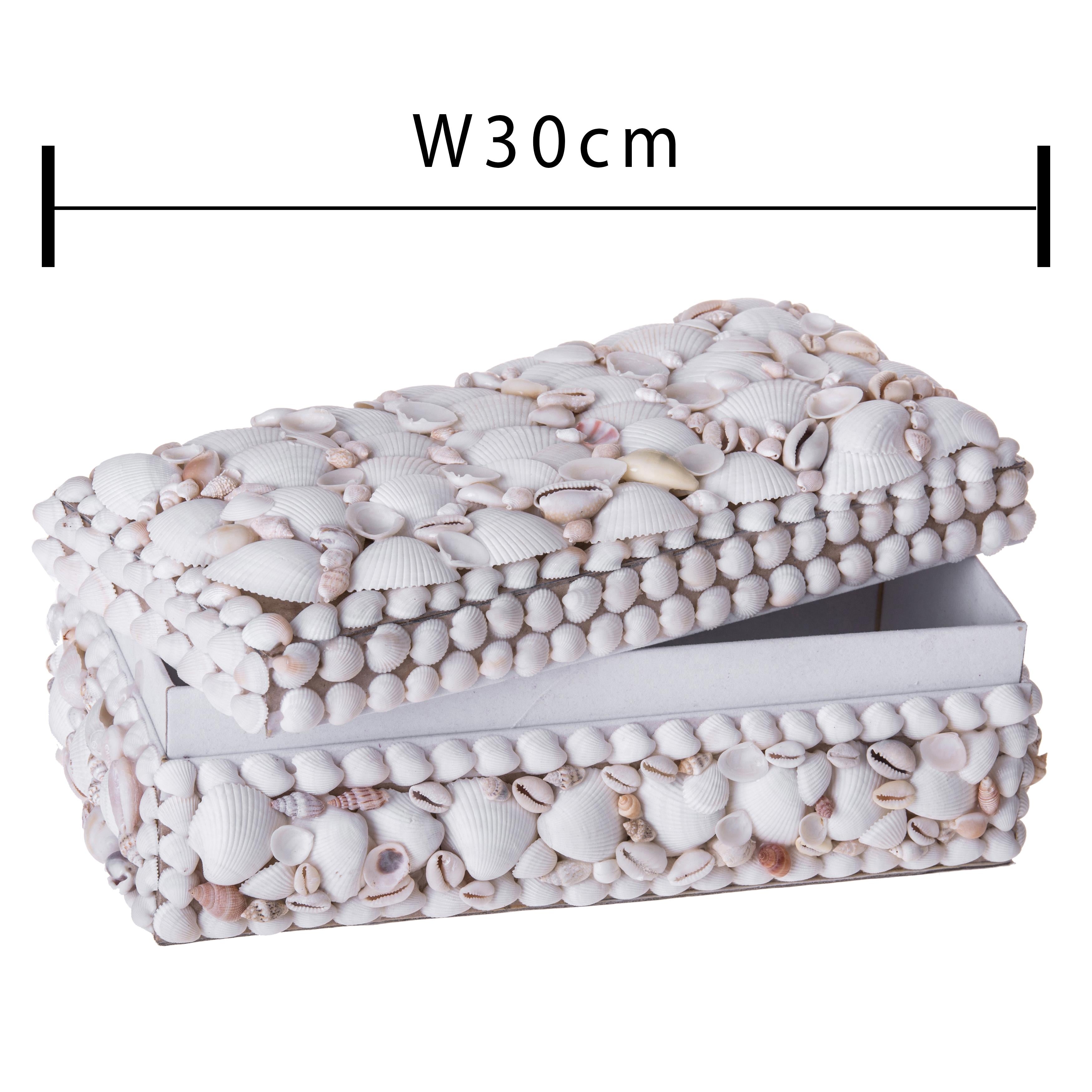 Set 2 Scatole Rett Decori Conchiglie 30 cm