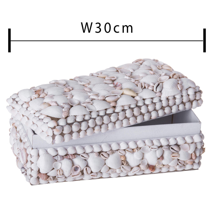 Set 2 Scatole Rett Decori Conchiglie 30 cm