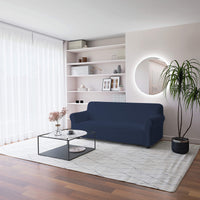 Copridivano Elasticizzato 2 Posti in Poliestere Dahlia Blu Scuro