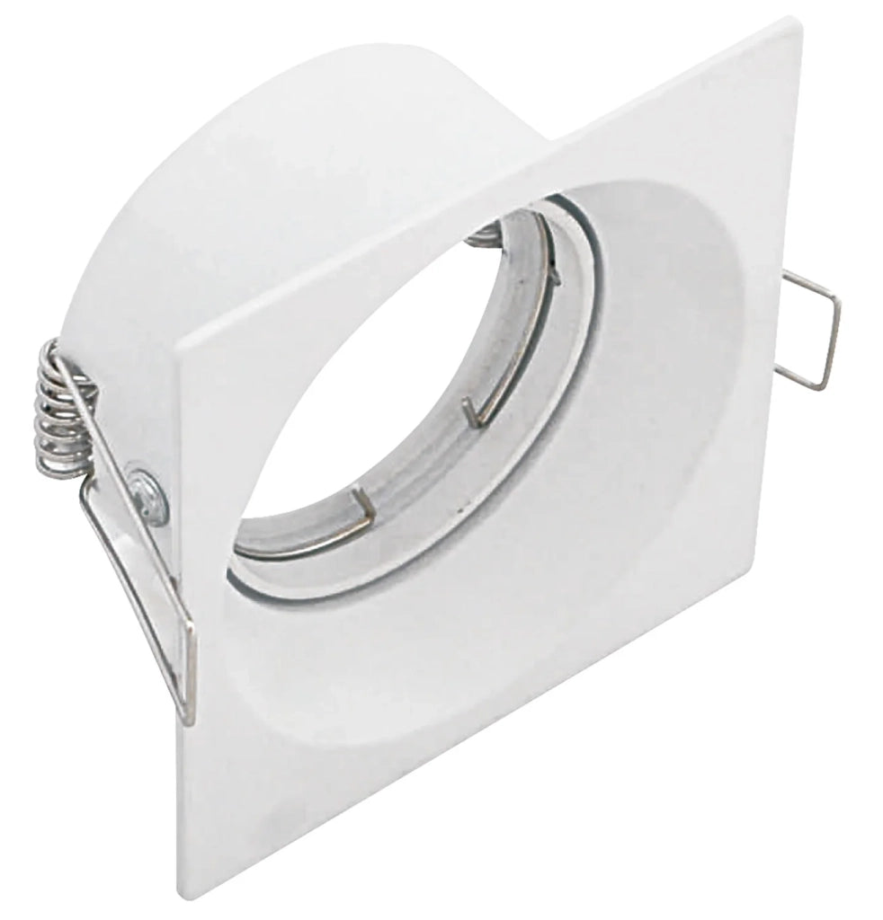 Faretto Incasso Gru Quadrato Alluminio Bianco 1 Luce Gu10