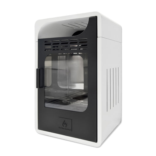 Stufa a Bioetanolo Fiammetta JR Ventilara Bruciatore da 1,5 L Struttura in Acciaio Bianco