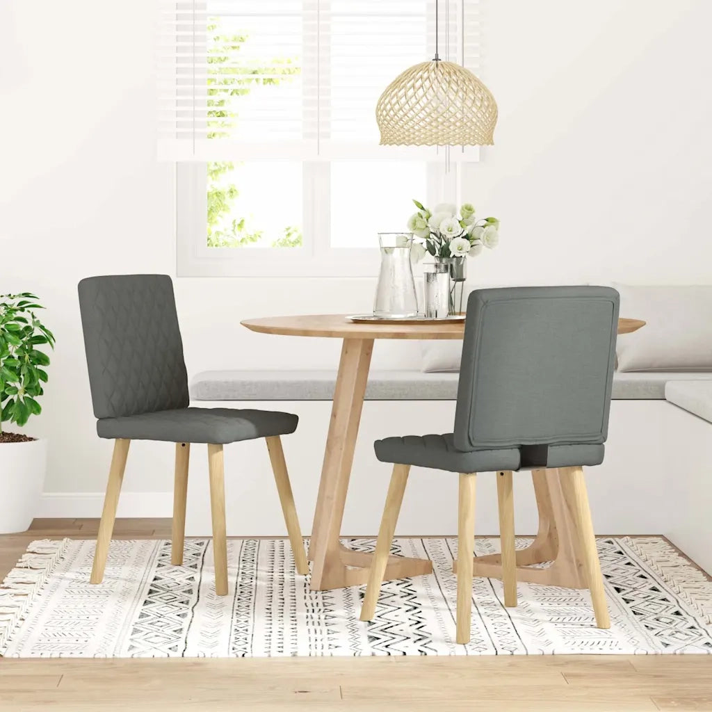 Sedie da Pranzo 2 pz | Sedie da cucina Grigio Scuro in Tessuto