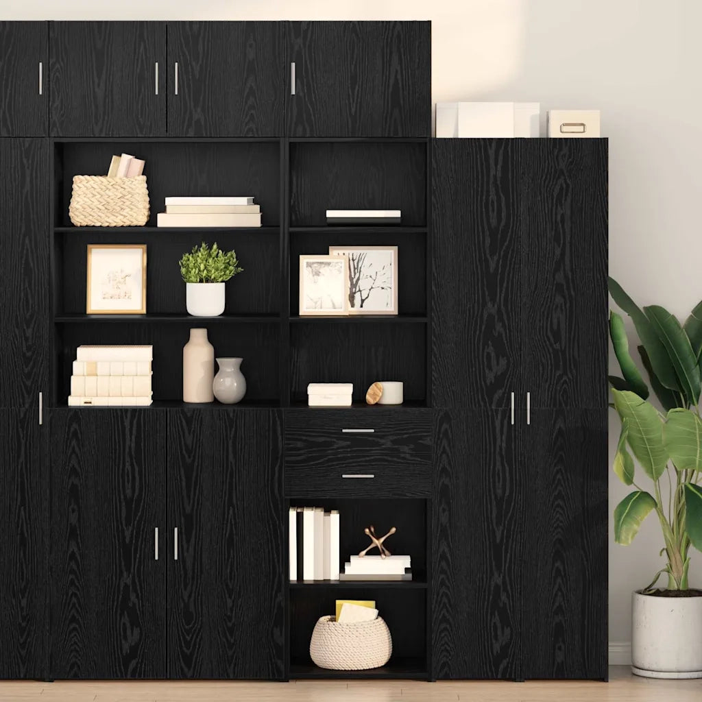 Credenza Rovere Nero 50 x 42,5 x 225 cm Legno multistrato 3402817