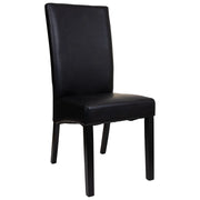 Sedia in legno imbottita nera 49x48x42/102h