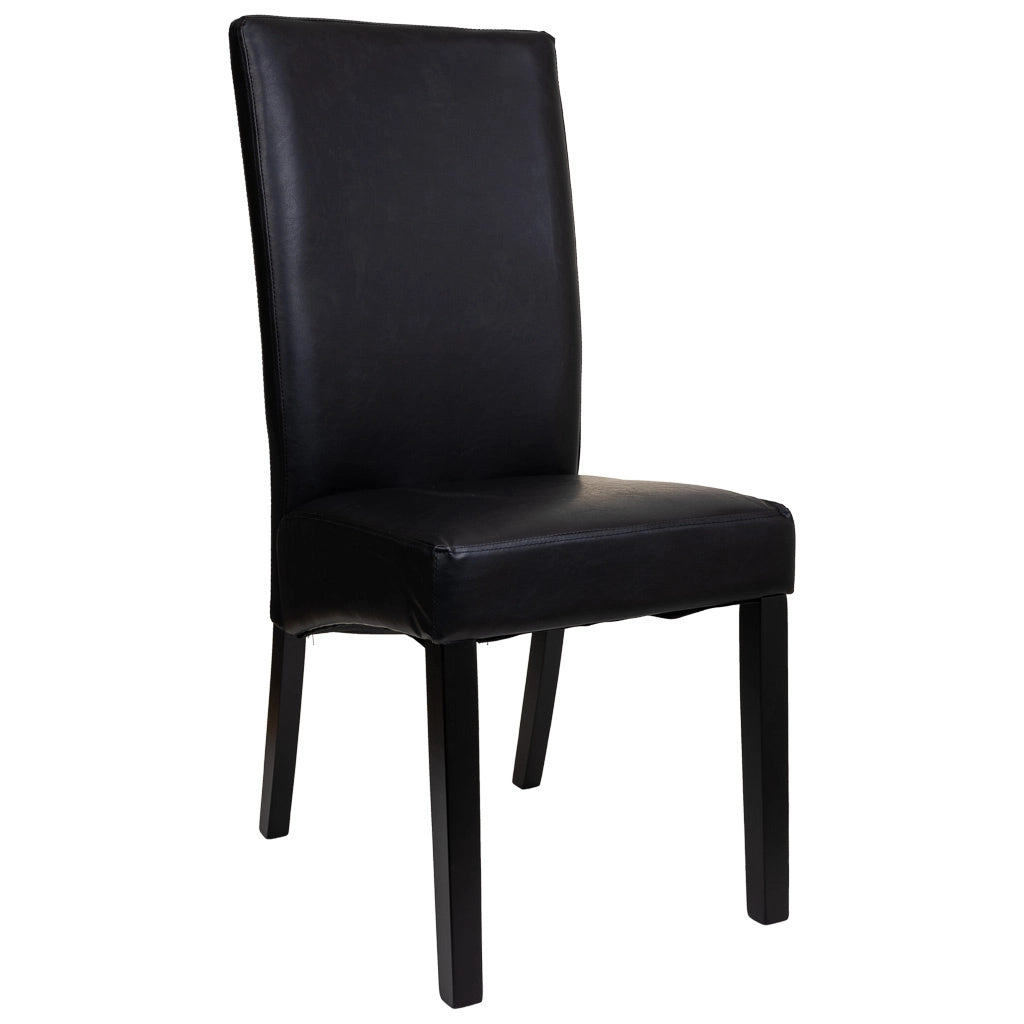 Sedia in legno imbottita nera 49x48x42/102h