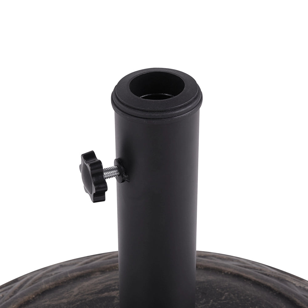 Base per ombrellone in cemento marrone 23 kg portaombrelli da esterno rotondo adattatori a 3 poli per tutte le stagioni