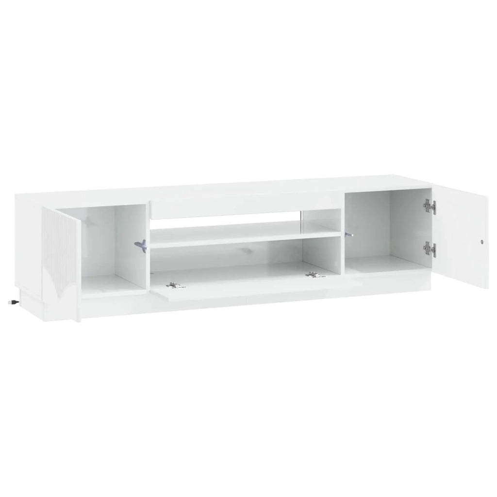 Mobile TV LED Bianco Lucido Legno ingegnerizzato 897349