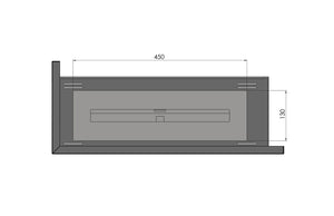 Camino a Bioetanolo da Incasso 60x45 cm Corner 600 Right Destro Nero