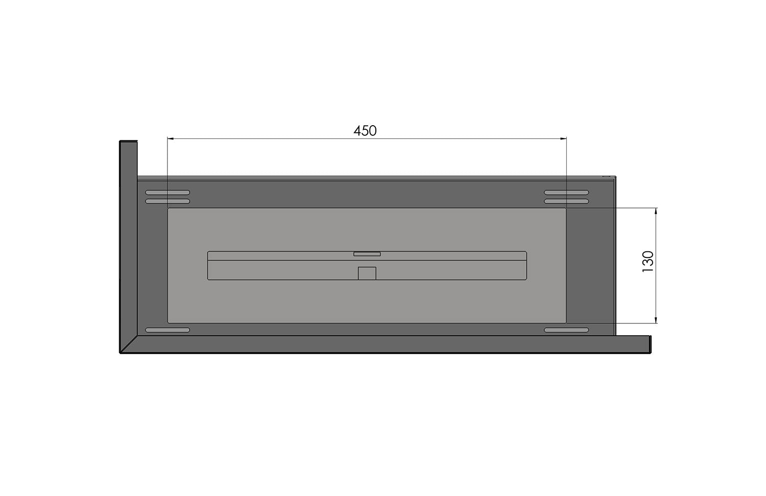 Camino a Bioetanolo da Incasso 60x45 cm Corner 600 Right Destro Nero con Vetro