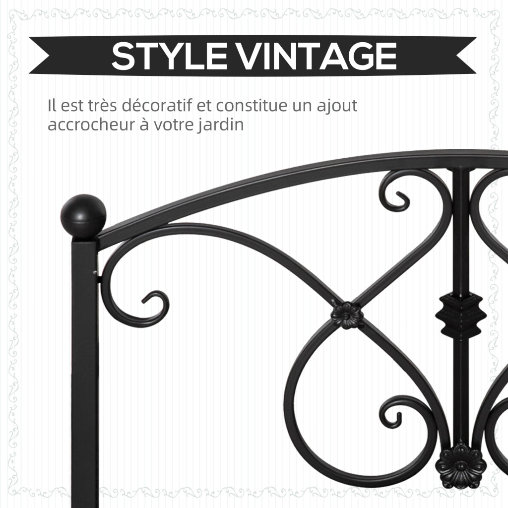Ponticello da giardino in metallo ¨C zephmum ¨C nero 102x48x49 cm