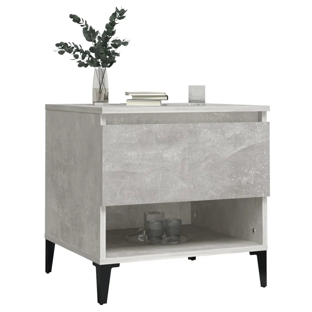 Tavolino Grigio Cemento 50x46x50 cm in Legno Multistrato 819556