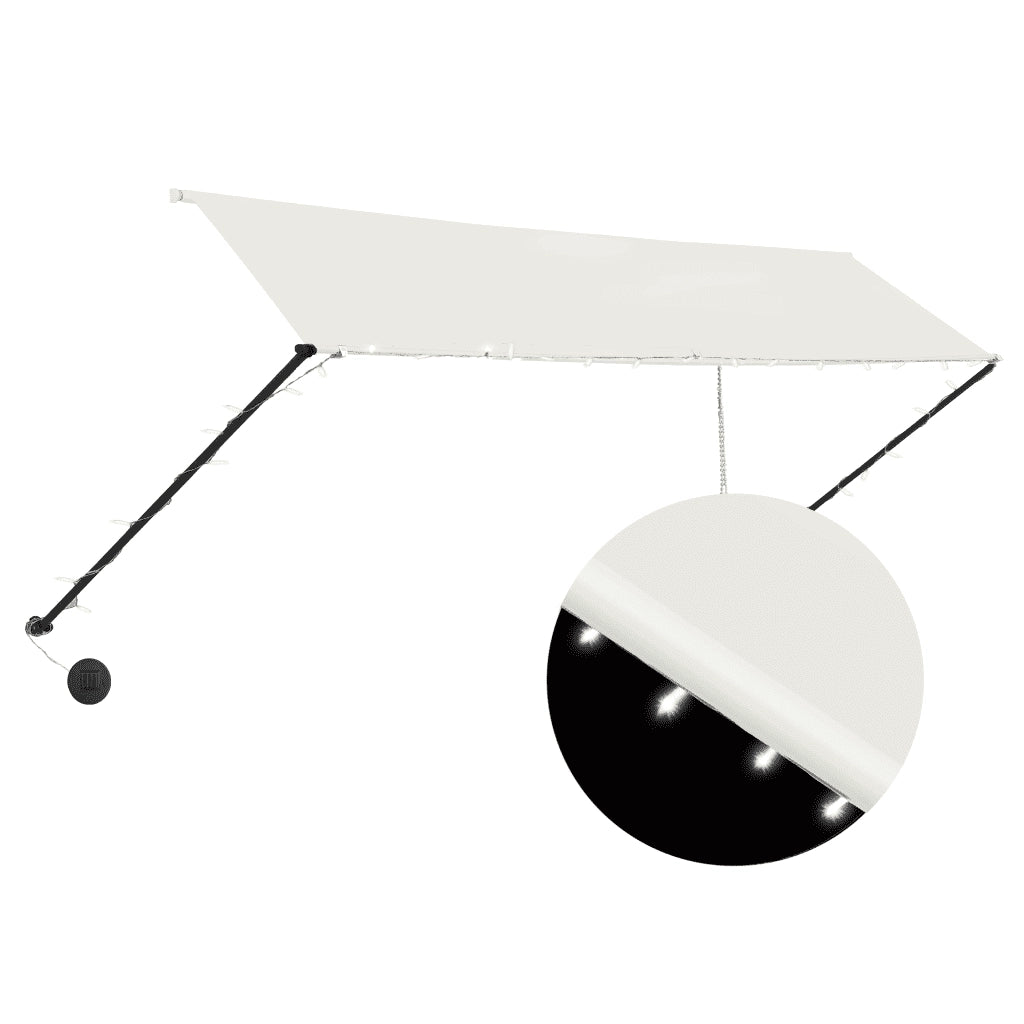 Tenda da Sole Retrattile con LED 350x150 cm Crema cod mxl 17022