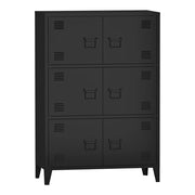 Armadio da ufficio armadietto da ufficio mobiletto portaoggetti per soggiorno ufficio camera da letto officina metallo acciaio 113 x 80 x 40 cm nero 03_0006325