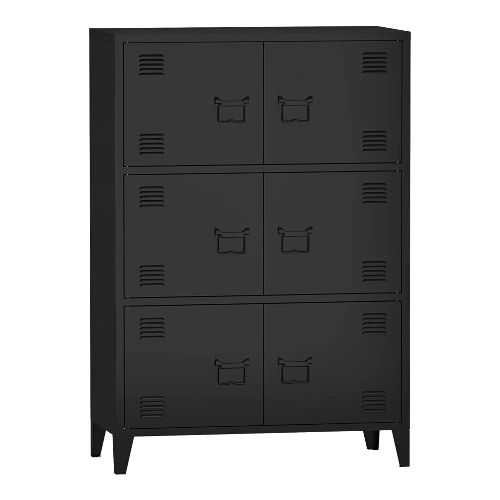 Armadio da ufficio armadietto da ufficio mobiletto portaoggetti per soggiorno ufficio camera da letto officina metallo acciaio 113 x 80 x 40 cm nero 03_0006325