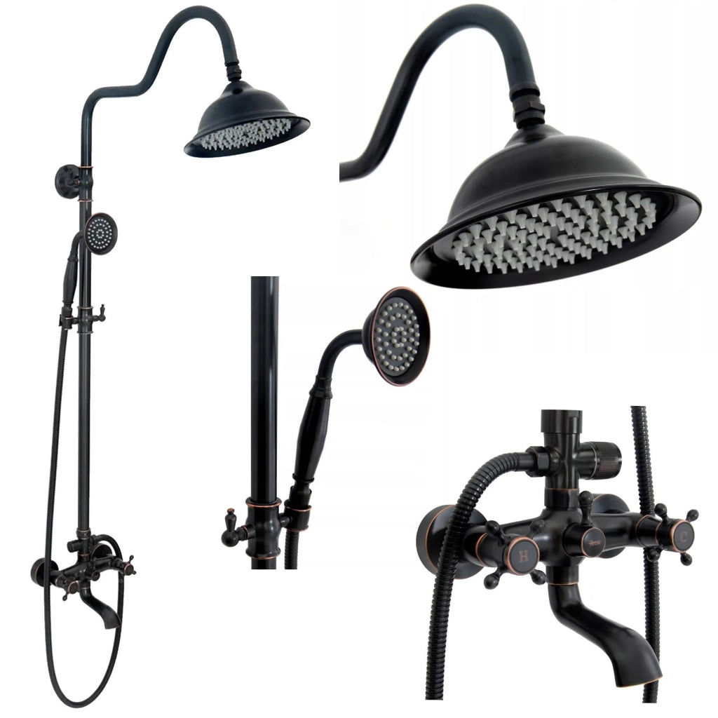 Set Doccia Con Beccuccio Rea Retro Old Black