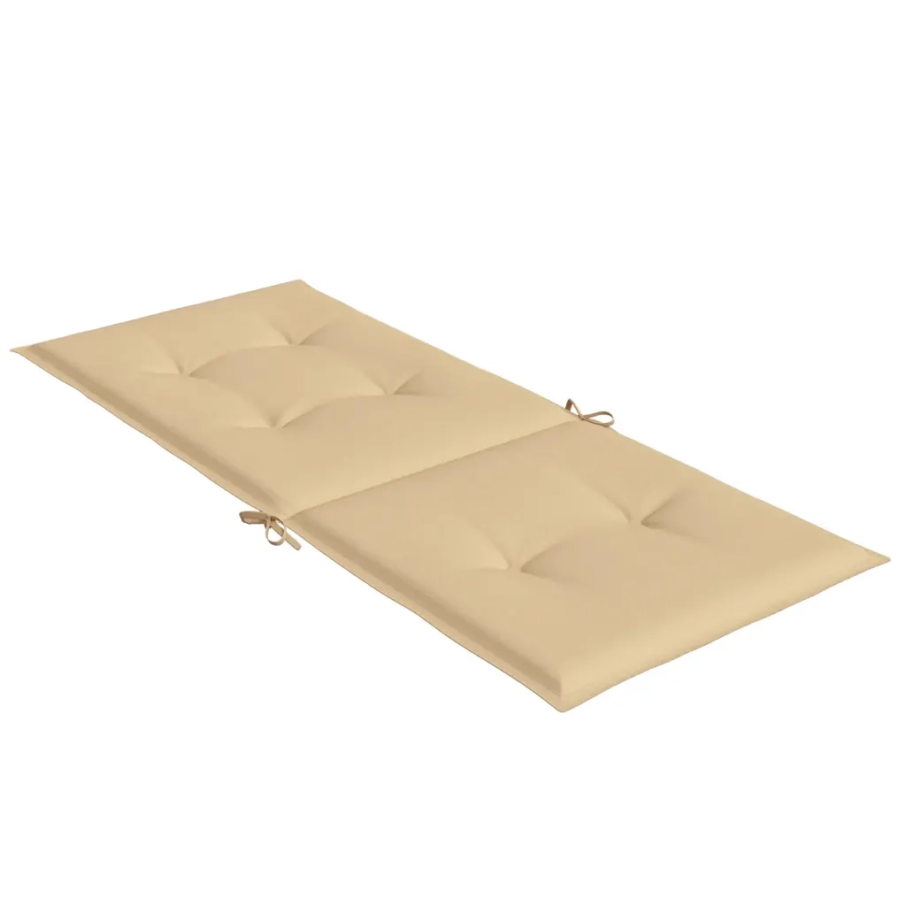 Cuscini Sedia Schiena Alta 2 Beige MÃ©lange 120x50x4 Tessuto