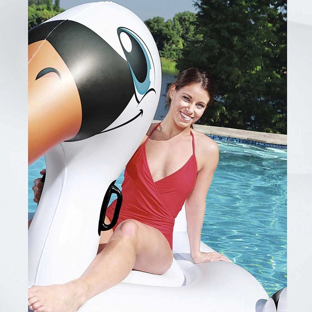 Trade Shop - Cigno Gonfiabile Gigante Isola Materassino Mare Piscina 191 X 122 X 170 Cm -