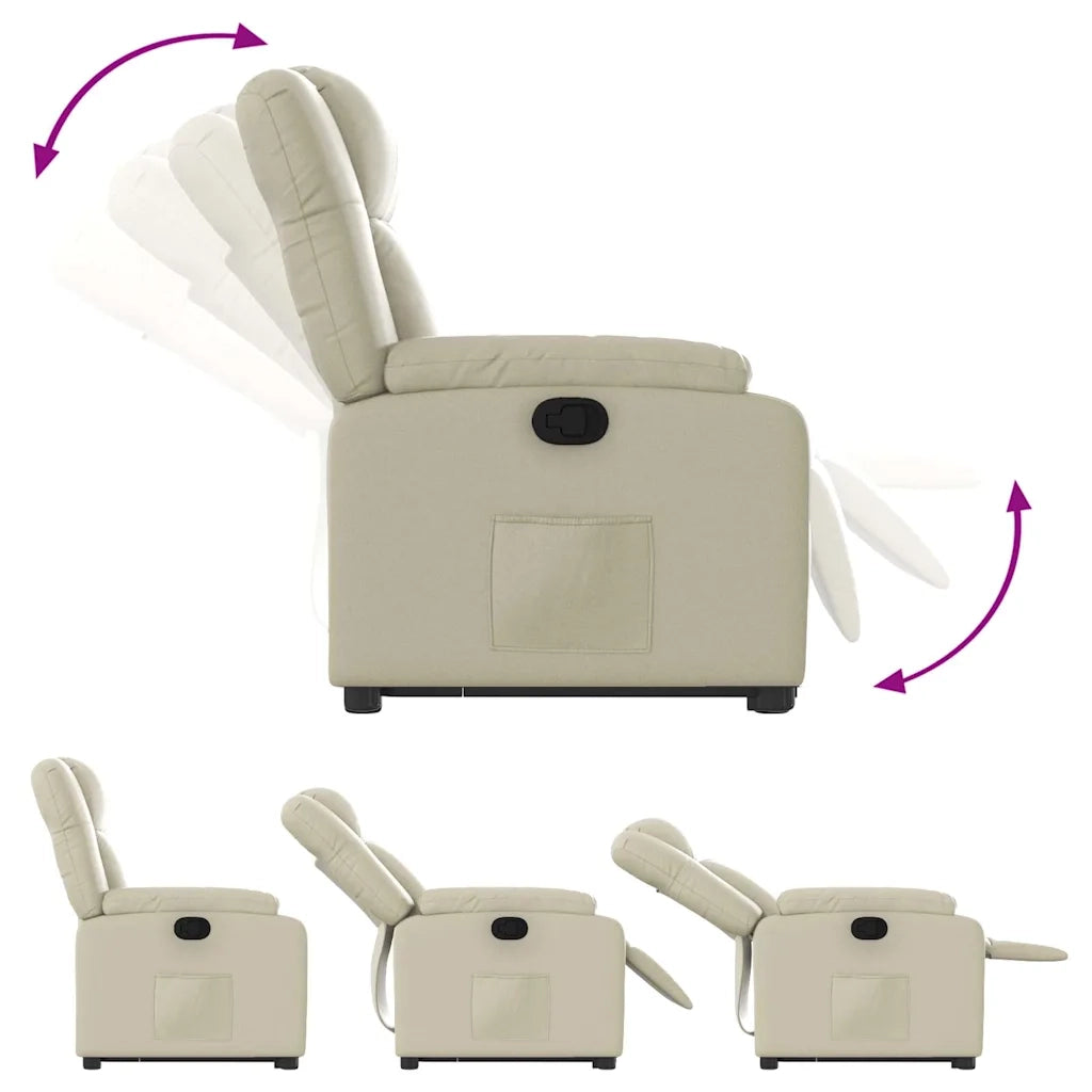 Poltrona Alzapersona Reclinabile Crema in Similpelle 3205151