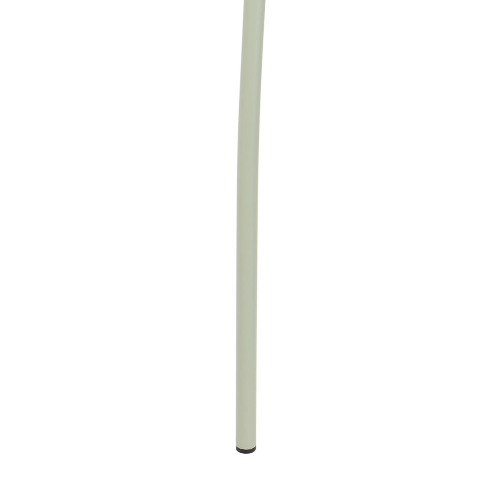 Set di 2 sedie da pranzo impilabili con sedile in plastica senza braccioli verde stile moderno