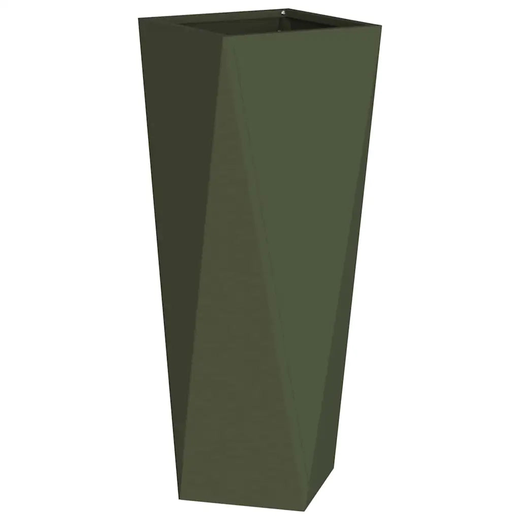 Fioriera | Cassetta per fiori | Vaso Verde oliva 30 x 30 x 75 cm Acciaio