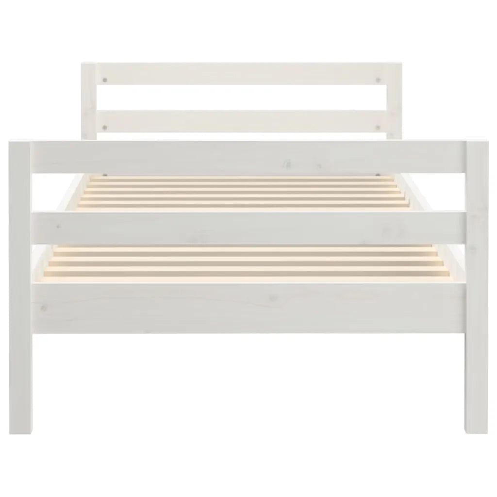 Giroletto senza Materasso Bianco 75x190 Legno Massello di Pino 821640