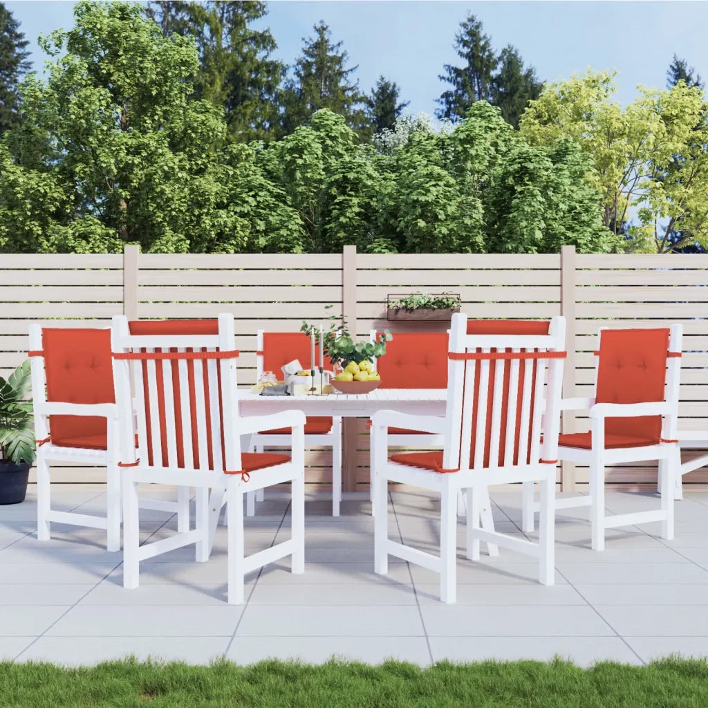 Cuscini Sedia Schiena Bassa 6 pz Rosso MÃ©lange 100x50x4 Tessuto