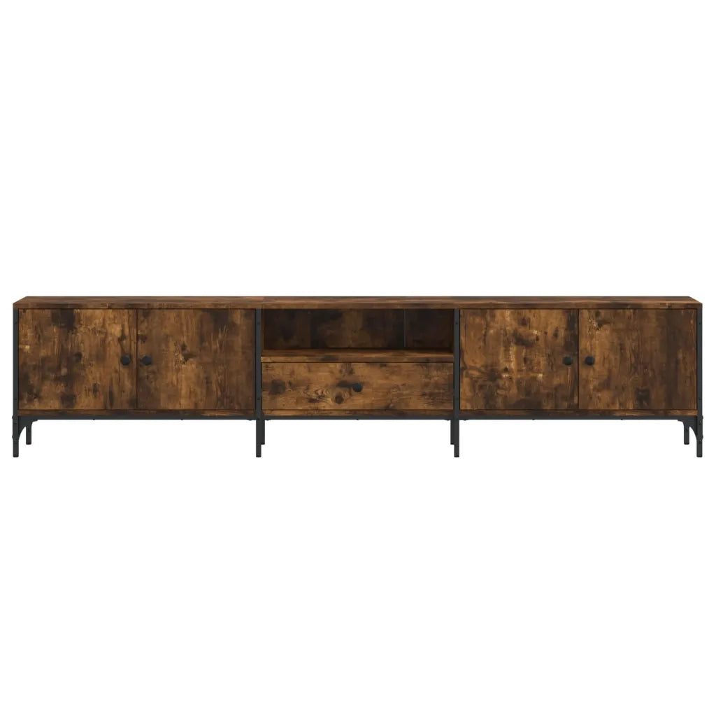 Mobile TV Cassetto Rovere Fumo 200x25x44 cm Legno Multistrato 838990