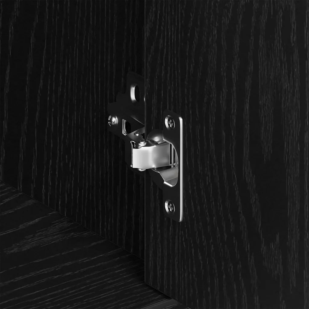 Credenza Rovere Nero 88x30x70 cm in Legno Multistrato 862445