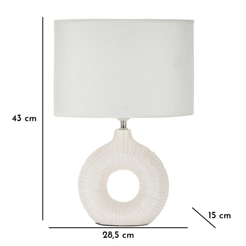 Lampadelle A Da Tavolo Seta Bianca cm 28,5x15x43