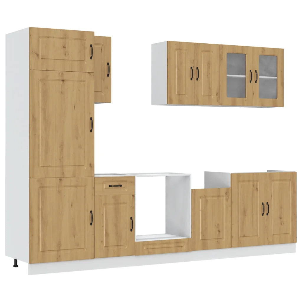 Set Mobili da Cucina 8 pz Kalmar Rovere Artigianale Truciolato 3314800