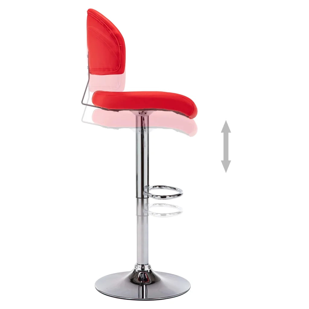Sgabelli da Bar 2 pz Rossi in Similpelle 249660