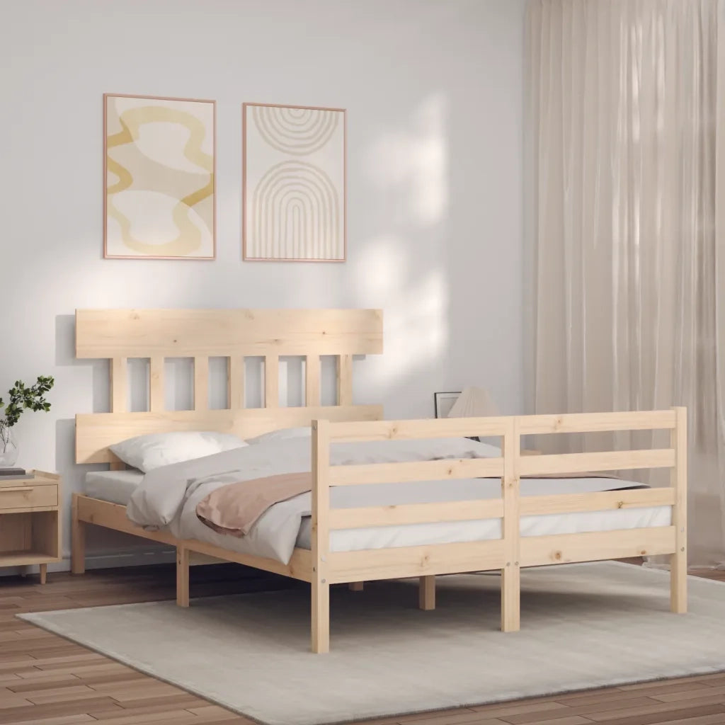 Giroletto con Testiera Small Double-Struttura Letto in Legno Massello 455081