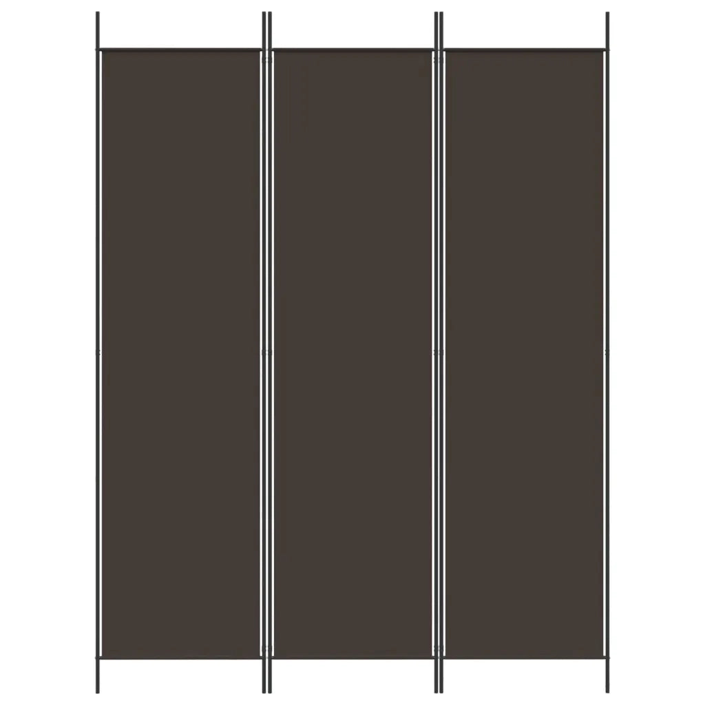 Divisorio a 3 Pannelli Marrone 150x200 cm in Tessuto 350179