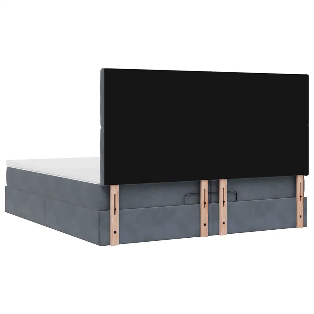Struttura Letto Pouf con Materassi 200x200 cm Velluto 3313638
