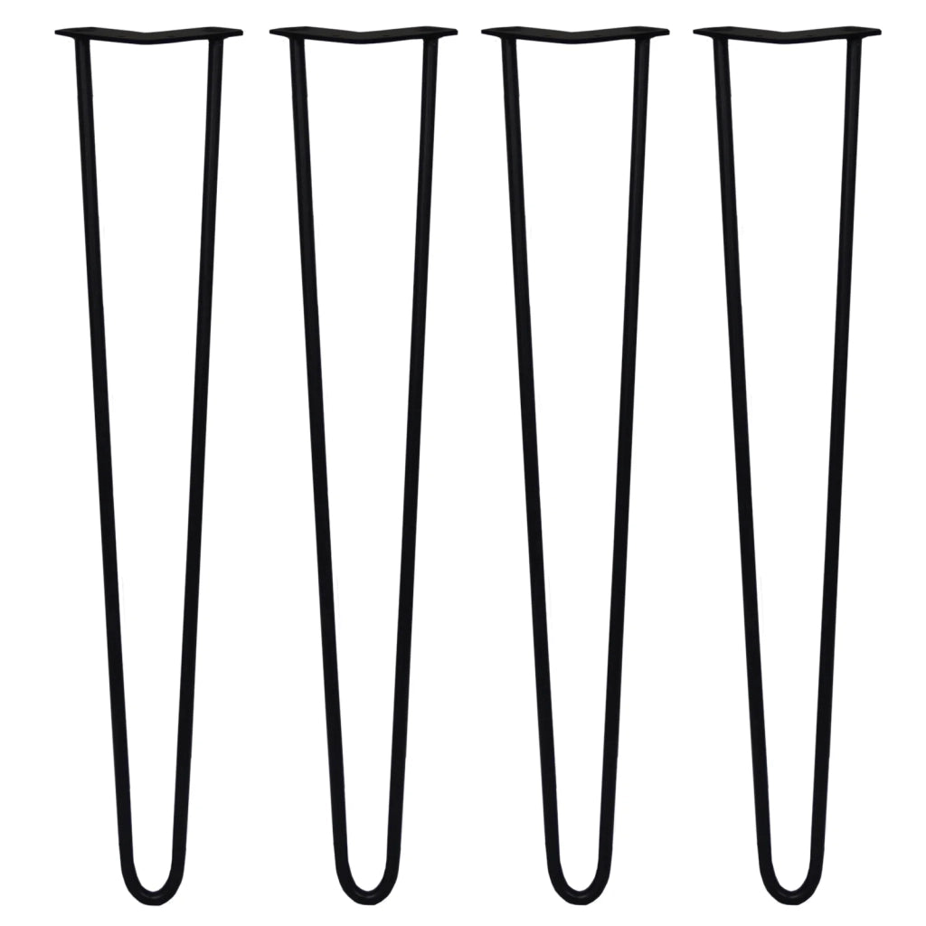 4 Gambe per Tavolo a Forcina SkiSki Legs 71cm Acciaio Nero 2 Rebbi 12mm