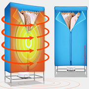 Asciugabiancheria Elettrico ad Armadio 1200W Asciugatrice Stendino ad Aria Azzurro
