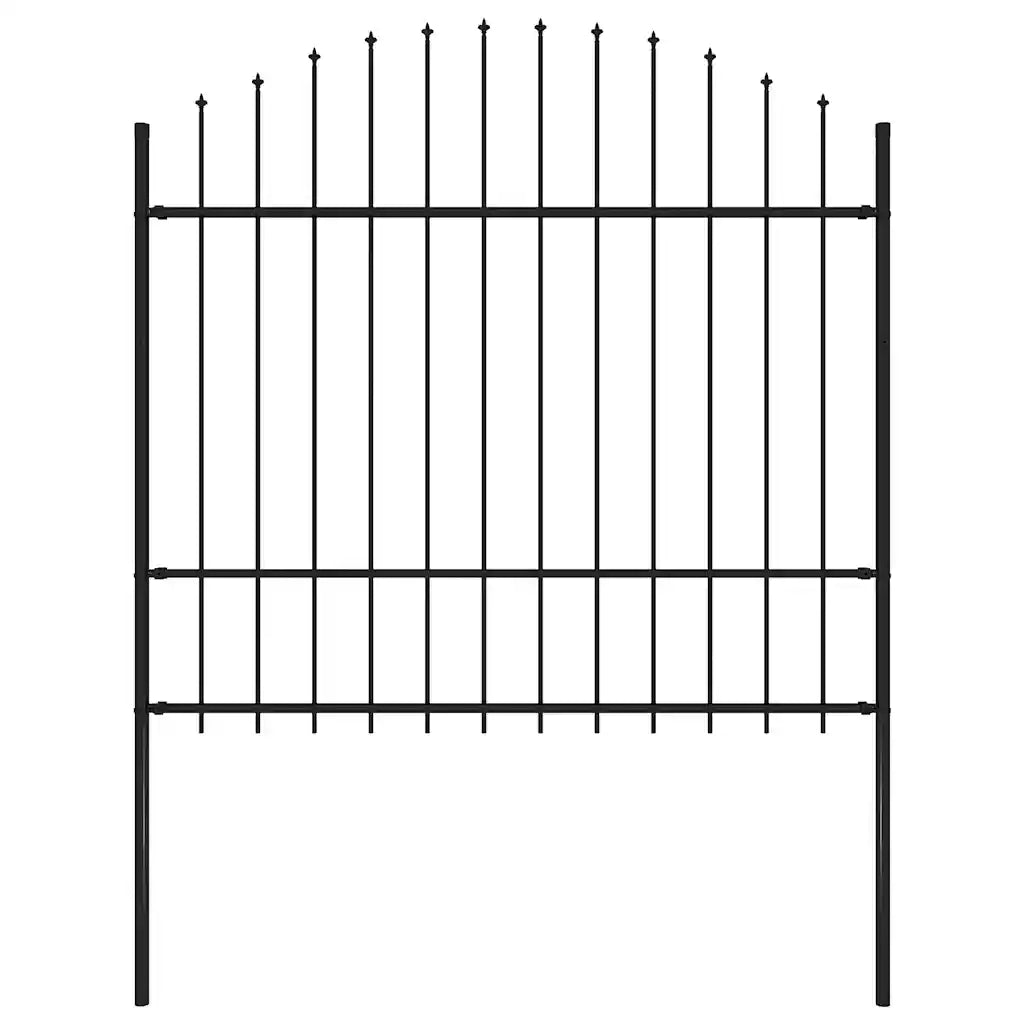 Recinzione da Giardino Woerden con Punta a Lancia in Acciaio 170x175 cm Nero 144944