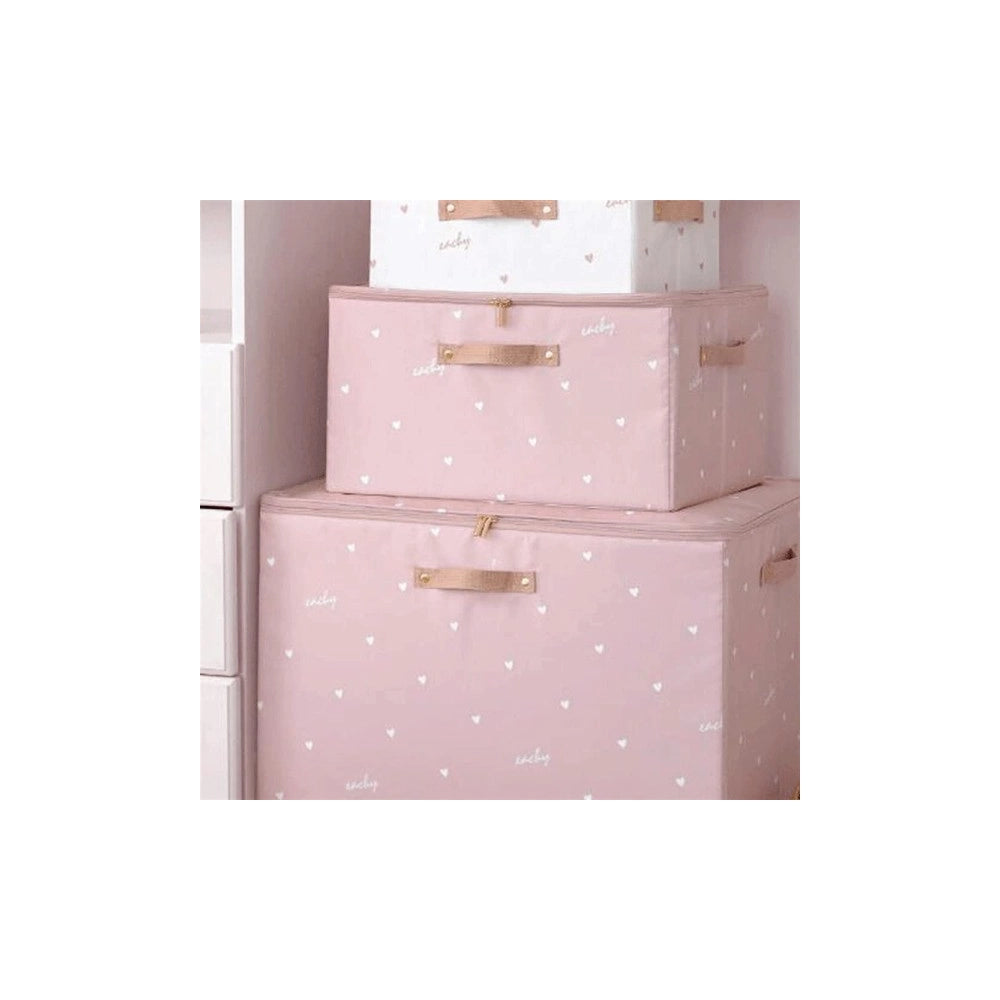 Trade Shop - Box Scatola Salvaspazio Armadio Contenitore Porta Oggetti Organizer 40x30x25 Cm - Rosa